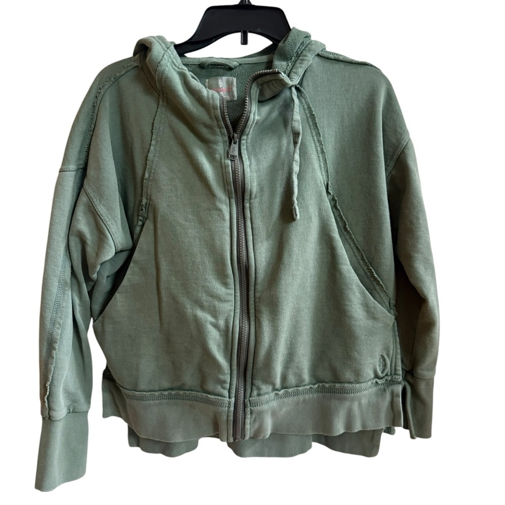 Free people movement Sage Green Zip Hoodie Jacket oversized size XS
